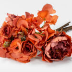 PEONY ΛΟΥΛΟΥΔΙ ΤΕΧΝΗΤΟ ΜΠΟΥΚΕΤΟ 30cm ΥΦΑΣΜΑ ΣΟΜΟΝ ΜΠΟΡΝΤΩ ΠΡΑΣΙΝΟ PVC 030760 - Image 2