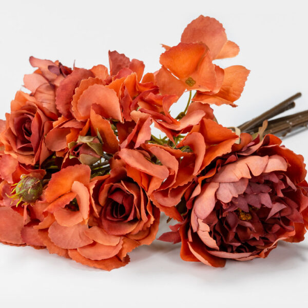 PEONY ΛΟΥΛΟΥΔΙ ΤΕΧΝΗΤΟ ΜΠΟΥΚΕΤΟ 30cm ΥΦΑΣΜΑ ΣΟΜΟΝ ΜΠΟΡΝΤΩ ΠΡΑΣΙΝΟ PVC 030760 - Image 2