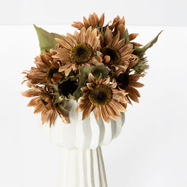 SUNFLOWER ΛΟΥΛΟΥΔΙ ΤΕΧΝΗΤΟ ΜΠΟΥΚΕΤΟ 31cm ΥΦΑΣΜΑ ΜΠΕΖ ΚΑΦΕ ΠΡΑΣΙΝΟ PVC 030767 - Image 2