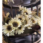 SUNFLOWER ΛΟΥΛΟΥΔΙ ΤΕΧΝΗΤΟ ΜΠΟΥΚΕΤΟ 31cm ΥΦΑΣΜΑ ΜΠΕΖ ΠΡΑΣΙΝΟ PVC 030768 - Image 2