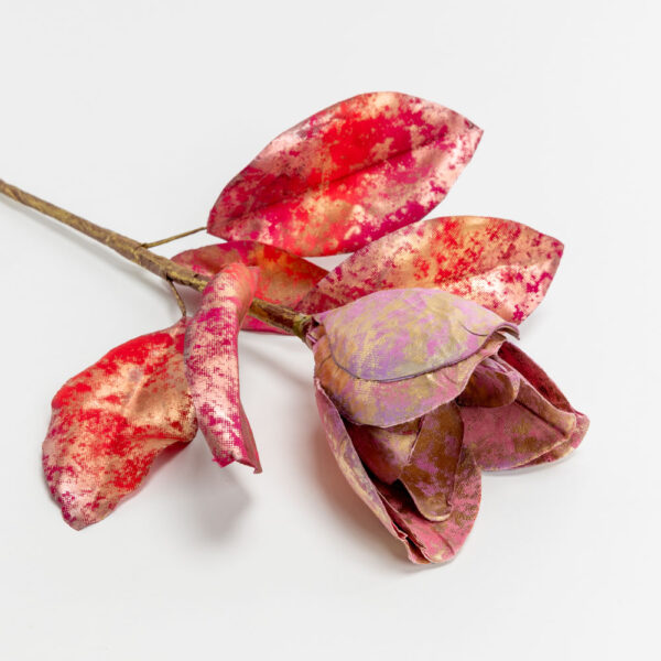 MAGNOLIA ΛΟΥΛΟΥΔΙ ΤΕΧΝΗΤΟ 58cm ΥΦΑΣΜΑ ΜΠΟΡΝΤΩ ΧΡΥΣΟ PVC 030775 - Image 2