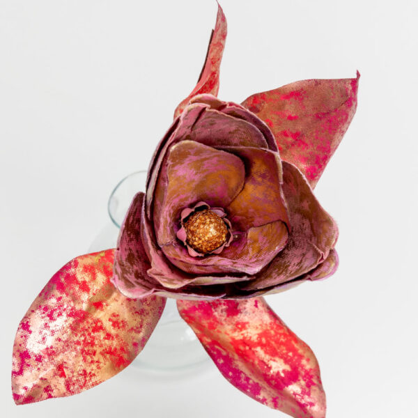 MAGNOLIA ΛΟΥΛΟΥΔΙ ΤΕΧΝΗΤΟ 58cm ΥΦΑΣΜΑ ΜΠΟΡΝΤΩ ΧΡΥΣΟ PVC 030775 - Image 3