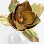 MAGNOLIA ΛΟΥΛΟΥΔΙ ΤΕΧΝΗΤΟ 58cm ΥΦΑΣΜΑ ΠΡΑΣΙΝΟ ΧΡΥΣΟ PVC 030778 - Image 2