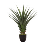 AGAVE ΦΥΤΟ ΤΕΧΝΗΤΟ ΣΕ ΓΛΑΣΤΡΑ 90cm PVC ΠΡΑΣΙΝΟ ΜΑΥΡΟ ΤΣΙΜΕΝΤΟ 030828