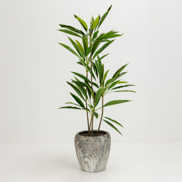 VELVET TREE ΔΕΝΤΡΟ ΤΕΧΝΗΤΟ ΣΕ ΓΛΑΣΤΡΑ 120cm PVC ΠΡΑΣΙΝΟ ΜΑΥΡΟ ΤΣΙΜΕΝΤΟ 030848 - Image 2