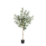 OLIVE TREE ΔΕΝΤΡΟ ΤΕΧΝΗΤΟ ΣΕ ΓΛΑΣΤΡΑ 155cm PVC ΠΡΑΣΙΝΟ ΜΑΥΡΟ ΤΣΙΜΕΝΤΟ 030852