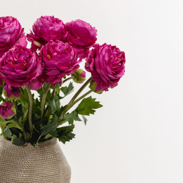 RANUNCULUS ΛΟΥΛΟΥΔΙ ΤΕΧΝΗΤΟ 48cm POLYESTER ΦΟΥΞΙΑ ΠΡΑΣΙΝΟ 030878 - Image 4