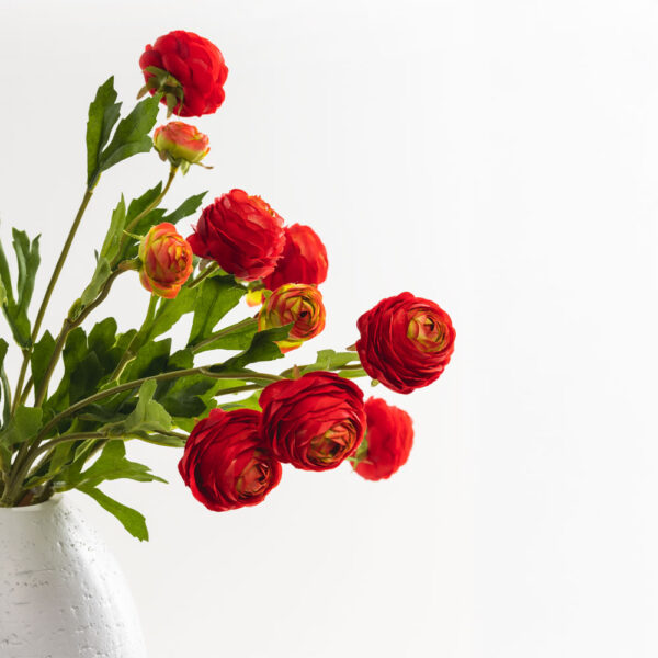 RANUNCULUS ΛΟΥΛΟΥΔΙ ΤΕΧΝΗΤΟ 42cm POLYESTER ΚΟΚΚΙΝΟ ΠΡΑΣΙΝΟ ΠΡΑΣΙΝΟ 030879 - Image 3