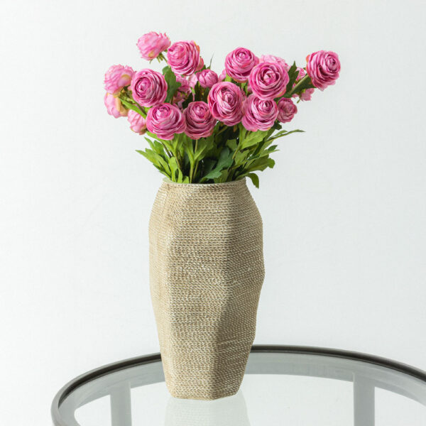 RANUNCULUS ΛΟΥΛΟΥΔΙ ΤΕΧΝΗΤΟ 42cm POLYESTER ΡΟΖ ΠΡΑΣΙΝΟ 030880 - Image 2