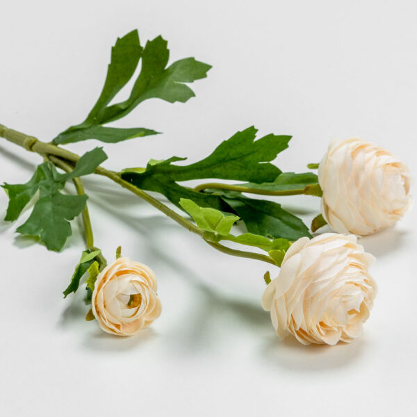 RANUNCULUS ΛΟΥΛΟΥΔΙ ΤΕΧΝΗΤΟ 42cm POLYESTER ΛΕΥΚΟ ΠΡΑΣΙΝΟ 030881 - Image 3