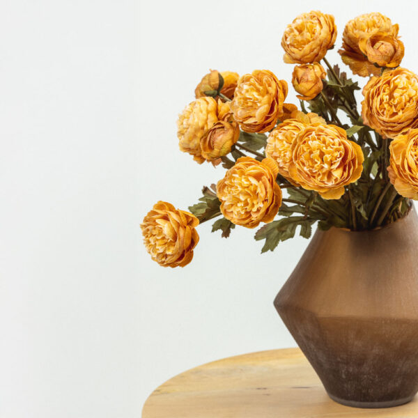 GRACEFUL RANUNCULUS ΛΟΥΛΟΥΔΙ ΤΕΧΝΗΤΟ 52cm POLYESTER ΠΟΡΤΟΚΑΛΙ ΠΡΑΣΙΝΟ 030885 - Image 2