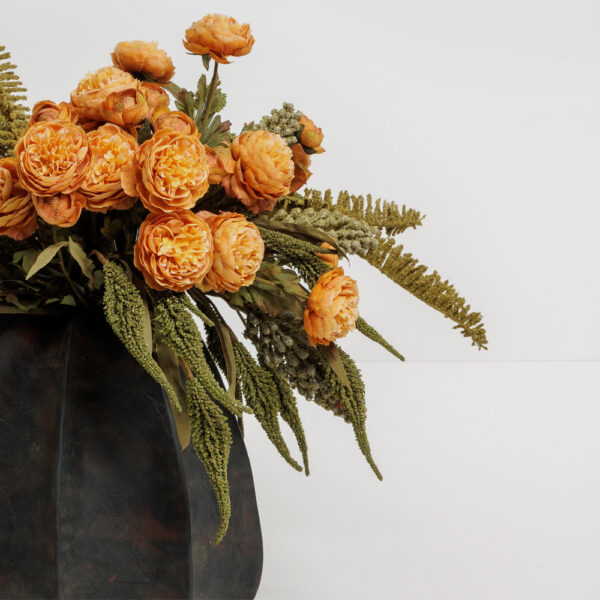 GRACEFUL RANUNCULUS ΛΟΥΛΟΥΔΙ ΤΕΧΝΗΤΟ 52cm POLYESTER ΠΟΡΤΟΚΑΛΙ ΠΡΑΣΙΝΟ 030885 - Image 4