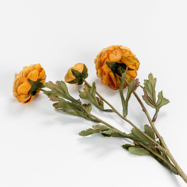 GRACEFUL RANUNCULUS ΛΟΥΛΟΥΔΙ ΤΕΧΝΗΤΟ 52cm POLYESTER ΠΟΡΤΟΚΑΛΙ ΠΡΑΣΙΝΟ 030885 - Image 5