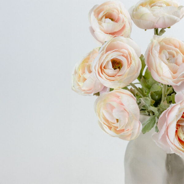RANUNCULUS ΛΟΥΛΟΥΔΙ ΤΕΧΝΗΤΟ 58cm POLYESTER ΡΟΖ ΛΕΥΚΟ ΠΡΑΣΙΝΟ 030886 - Image 2