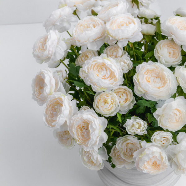 RANUNCULUS ΛΟΥΛΟΥΔΙ ΤΕΧΝΗΤΟ 61cm POLYESTER ΛΕΥΚΟ ΠΡΑΣΙΝΟ 030887 - Image 2