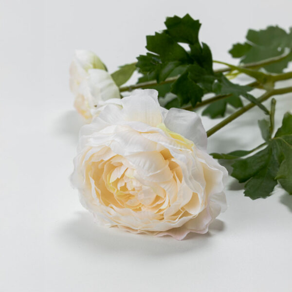 RANUNCULUS ΛΟΥΛΟΥΔΙ ΤΕΧΝΗΤΟ 61cm POLYESTER ΛΕΥΚΟ ΠΡΑΣΙΝΟ 030887 - Image 3