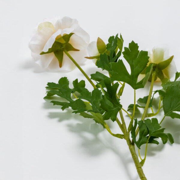 RANUNCULUS ΛΟΥΛΟΥΔΙ ΤΕΧΝΗΤΟ 61cm POLYESTER ΛΕΥΚΟ ΠΡΑΣΙΝΟ 030887 - Image 4