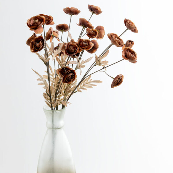 RANUNCULUS ΛΟΥΛΟΥΔΙ ΤΕΧΝΗΤΟ 81cm POLYESTER ΚΑΦΕ ΜΠΕΖ 030888 - Image 2