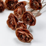 RANUNCULUS ΛΟΥΛΟΥΔΙ ΤΕΧΝΗΤΟ 81cm POLYESTER ΚΑΦΕ ΜΠΕΖ 030888 - Image 3
