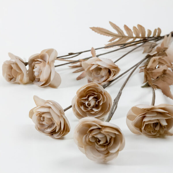 RANUNCULUS ΛΟΥΛΟΥΔΙ ΤΕΧΝΗΤΟ 81cm POLYESTER ΛΕΥΚΟ ΜΠΕΖ 030889 - Image 2