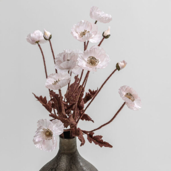 POPPY ΛΟΥΛΟΥΔΙ ΤΕΧΝΗΤΟ 60cm POLYESTER ΛΕΥΚΟ ΡΟΖ ΠΡΑΣΙΝΟ 030894 - Image 3
