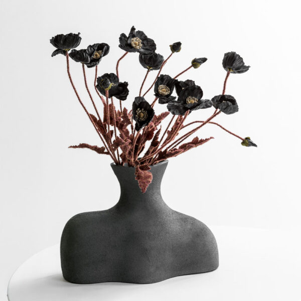 POPPY ΛΟΥΛΟΥΔΙ ΤΕΧΝΗΤΟ 60cm POLYESTER ΜΑΥΡΟ ΠΡΑΣΙΝΟ 030897 - Image 2