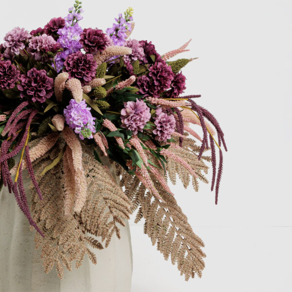 ZINNIA ΛΟΥΛΟΥΔΙ ΤΕΧΝΗΤΟ 52cm POLYESTER ΜΩΒ ΠΡΑΣΙΝΟ 030900 - Image 4