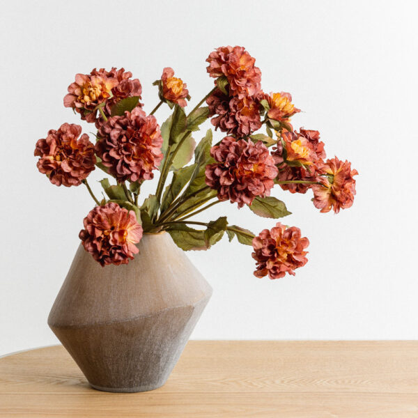 ZINNIA ΛΟΥΛΟΥΔΙ ΤΕΧΝΗΤΟ 52cm POLYESTER ΜΠΟΡΝΤΩ ΠΟΡΤΟΚΑΛΙ ΠΡΑΣΙΝΟ 030902 - Image 3
