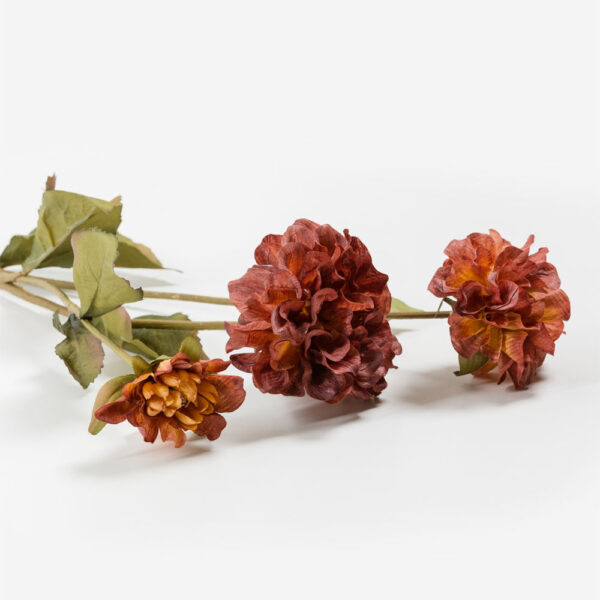 ZINNIA ΛΟΥΛΟΥΔΙ ΤΕΧΝΗΤΟ 52cm POLYESTER ΜΠΟΡΝΤΩ ΠΟΡΤΟΚΑΛΙ ΠΡΑΣΙΝΟ 030902 - Image 4