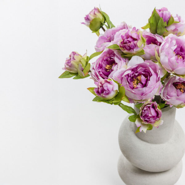 HALF MOON PEONY ΛΟΥΛΟΥΔΙ ΤΕΧΝΗΤΟ 43cm POLYESTER ΛΙΛΑ ΛΕΥΚΟ ΠΡΑΣΙΝΟ 030903 - Image 2