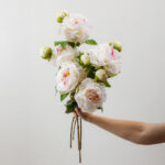 PEONY ΛΟΥΛΟΥΔΙ ΤΕΧΝΗΤΟ 67cm POLYESTER ΛΕΥΚΟ ΡΟΖ ΠΡΑΣΙΝΟ 030905 - Image 2