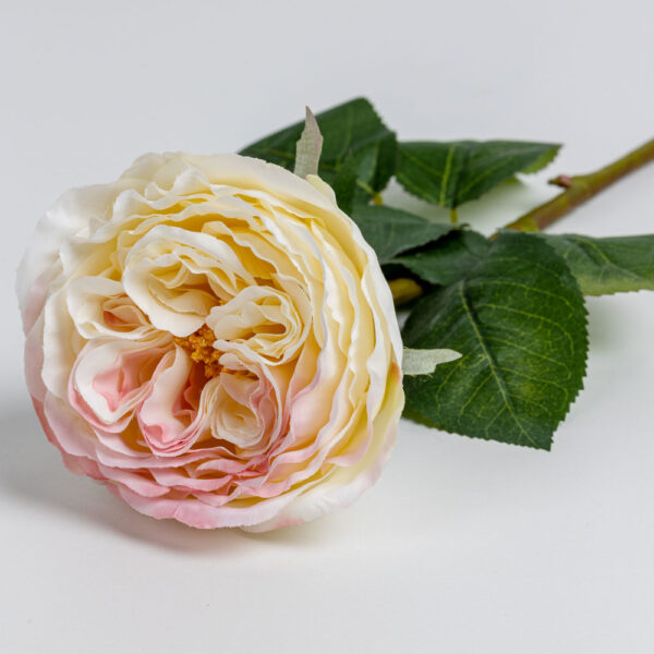 CABBAGE ROSE ΛΟΥΛΟΥΔΙ ΤΕΧΝΗΤΟ 66cm POLYESTER ΛΕΥΚΟ ΡΟΖ ΠΡΑΣΙΝΟ 030915 - Image 3
