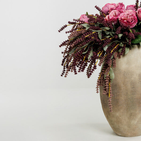 CABBAGE ROSE ΛΟΥΛΟΥΔΙ ΤΕΧΝΗΤΟ 66cm POLYESTER ΡΟΖ ΦΟΥΞΙΑ ΠΡΑΣΙΝΟ 030916 - Image 4