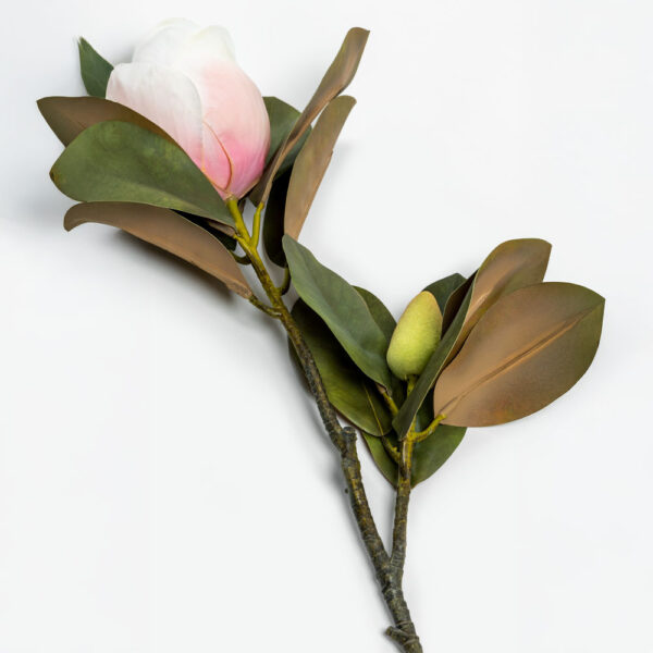 MAGNOLIA ΛΟΥΛΟΥΔΙ ΤΕΧΝΗΤΟ 73cm POLYESTER ΡΟΖ ΛΕΥΚΟ ΠΡΑΣΙΝΟ 030929 - Image 4