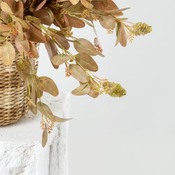 EUCALYPTUS ΚΛΑΔΙ ΤΕΧΝΗΤΟ 72cm POLYESTER ΚΑΦΕ ΠΡΑΣΙΝΟ 030961 - Image 2