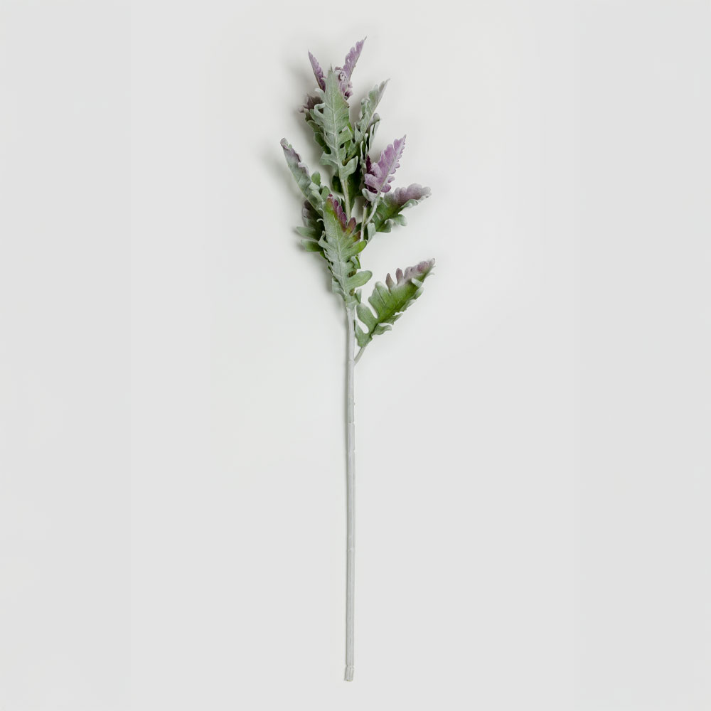 030973-lVmam-first-_1 SENECIO CINERARIA ΚΛΑΔΙ ΤΕΧΝΗΤΟ 76cm POLYESTER ΠΡΑΣΙΝΟ ΜΩΒ 030973 - Image 1