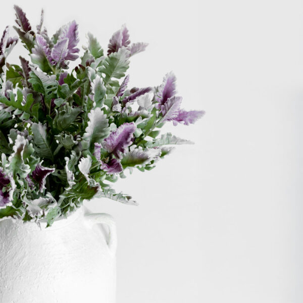 SENECIO CINERARIA ΚΛΑΔΙ ΤΕΧΝΗΤΟ 76cm POLYESTER ΠΡΑΣΙΝΟ ΜΩΒ 030973 - Image 2