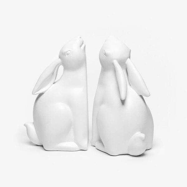 BUN BUN ΔΙΑΚΟΣΜΗΤΙΚΟ ΒΙΒΛΙΟΣΤΑΤΗΣ SET 2ΤΜΧ 22x9x18cm POLYRESIN ΛΕΥΚΟ 031118 - Image 2
