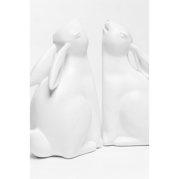 BUN BUN ΔΙΑΚΟΣΜΗΤΙΚΟ ΒΙΒΛΙΟΣΤΑΤΗΣ SET 2ΤΜΧ 22x9x18cm POLYRESIN ΛΕΥΚΟ 031118 - Image 4