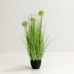 GRASS FLOWER ΦΥΤΟ ΤΕΧΝΗΤΟ ΣΕ ΓΛΑΣΤΡΑ 58cm PVC ΠΡΑΣΙΝΟ 031342