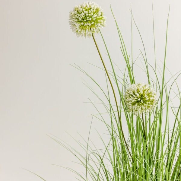 GRASS FLOWER ΦΥΤΟ ΤΕΧΝΗΤΟ ΣΕ ΓΛΑΣΤΡΑ 58cm PVC ΠΡΑΣΙΝΟ 031342 - Image 2