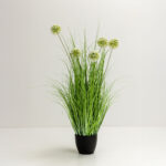GRASS FLOWER ΦΥΤΟ ΤΕΧΝΗΤΟ ΣΕ ΓΛΑΣΤΡΑ 85cm PVC ΠΡΑΣΙΝΟ 031343