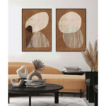 CONVEX ΠΙΝΑΚΑΣ ΔΙΑΚΟΣΜΗΣΗΣ 60x90x4cm ΚΑΜΒΑΣ TERRACOTTA ΜΠΕΖ MDF ΚΑΦΕ 031348 - Image 2