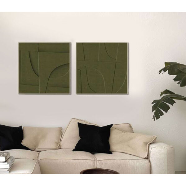 ACETE ΠΙΝΑΚΑΣ ΔΙΑΚΟΣΜΗΣΗΣ 77x77x4cm MDF ΛΑΔΙ PVC ΦΥΛΛΟ ΦΥΣΙΚΟ 031360 - Image 2