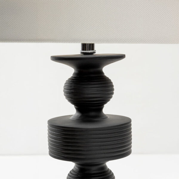 JASIEL ΦΩΤΙΣΤΙΚΟ ΕΠΙΤΡΑΠΕΖΙΟ 64cm POLYRESIN ΜΑΥΡΟ ΛΙΝΟ ΛΕΥΚΟ 031386 - Image 3