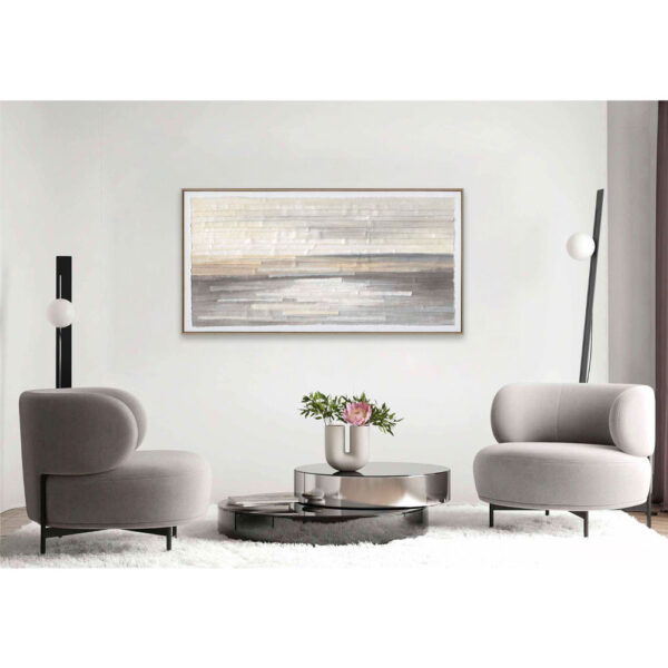 INOLA ΠΙΝΑΚΑΣ ΔΙΑΚΟΣΜΗΣΗΣ 60x120x4cm ΚΑΜΒΑΣ ΛΕΥΚΟ ΜΠΕΖ ΓΚΡΙ ΞΥΛΟ ΦΥΣΙΚΟ 031418 - Image 2