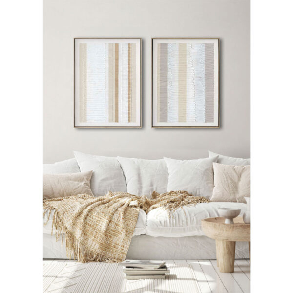 EVIK SAND ΠΙΝΑΚΑΣ ΔΙΑΚΟΣΜΗΣΗΣ 60x80x4cm ΚΑΜΒΑΣ ΛΕΥΚΟ ΜΠΕΖ ΞΥΛΟ ΦΥΣΙΚΟ 031419 - Image 2