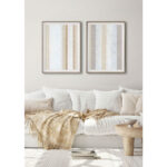 EVIK ΠΙΝΑΚΑΣ ΔΙΑΚΟΣΜΗΣΗΣ 60x80x4cm ΚΑΜΒΑΣ ΛΕΥΚΟ ΜΠΕΖ ΓΚΡΙ ΞΥΛΟ ΦΥΣΙΚΟ 031420 - Image 2