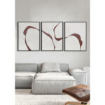 RENEWAL ΠΙΝΑΚΑΣ SET 3ΤΜΧ 80x180x4cm ΚΑΜΒΑΣ ΛΕΥΚΟ ΜΠΟΡΝΤΩ MDF ΜΑΥΡΟ 031438 - Image 2