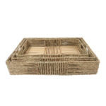 THASOS ΔΙΣΚΟΣ SET 3ΤΜΧ 45x35x8cm SEAGRASS ΦΥΣΙΚΟ 031560